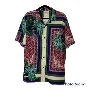 Fashion nova vacation palm print Cuban collar Hawaiian shirt pants matching set